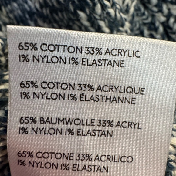 Anthropologie Carlotta Collared Marled Knit Sweater Blue Cream Pullover XS - Picture 8 of 10